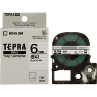 キングジム テプラPRO テープカートリッジ 透明ラベル 6mm ST6K