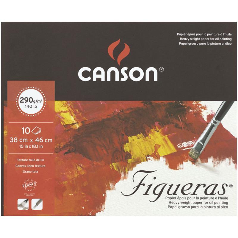 CANSON キャンソン フィゲラス 油彩画用紙 290g/m2 荒目 F8サイズ 38×46cm パッド 10枚入り