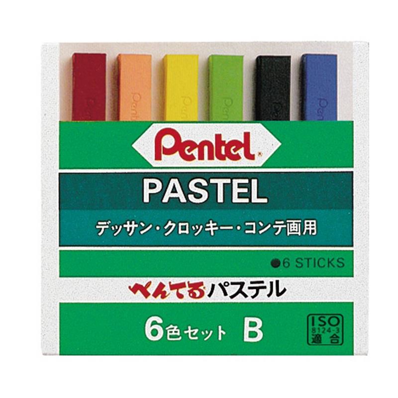 Pentel ぺんてる パステル 6色セット Bタイプ D