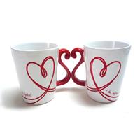マグカップ 陶器 ツインマグ 赤い糸 (ペアマグカップ) 2個セット