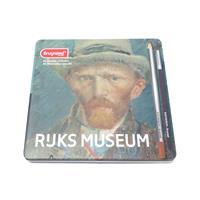 アムステルダム国立美術館×ブランジール 水彩色鉛筆 24色セット 限定パッケージ (ゴッホ×自画像) 筆付き