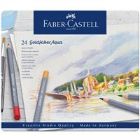Faber-Castell ファーバーカステル ゴールドファーバー アクア 水彩色鉛筆セット 24色 (缶入)