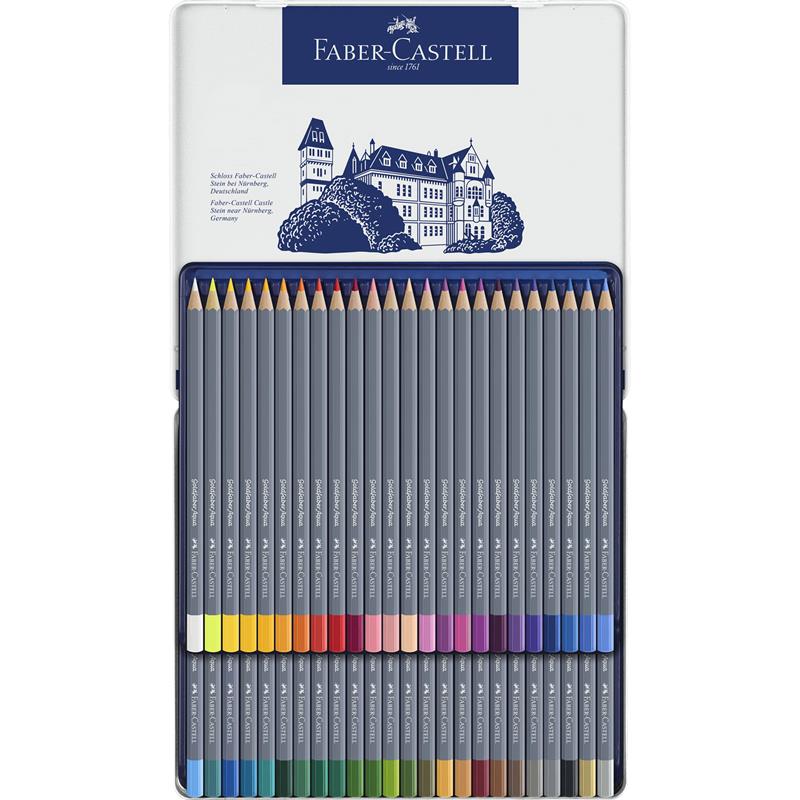 Faber-Castell ファーバーカステル ゴールドファーバー アクア 水彩色鉛筆セット 48色 (缶入)