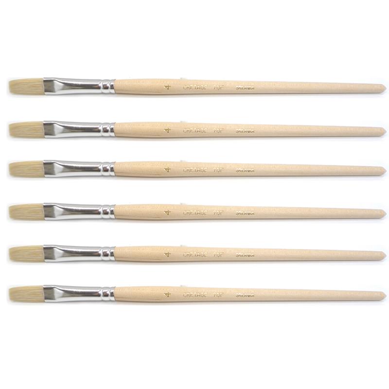 クレテージュ油彩筆シリーズ70 ショートタイプ フラット4号 6本セット