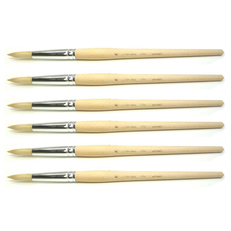 クレテージュ油彩筆シリーズ70 ショートタイプ ラウンド8号 6本セット