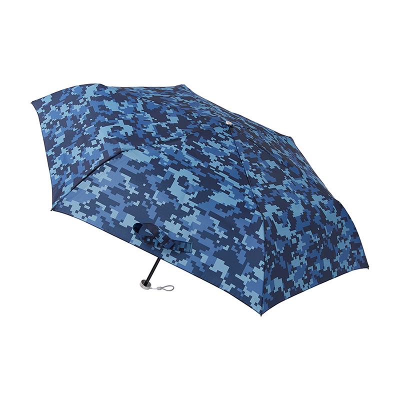 折りたたみ傘 urawaza 迷彩 ネイビーブルー 52cm 晴雨兼用 UV 遮熱・遮光