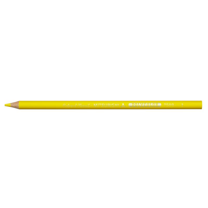 三菱鉛筆 ポリカラー 色鉛筆 7500 きいろ 12本 (1ダース)