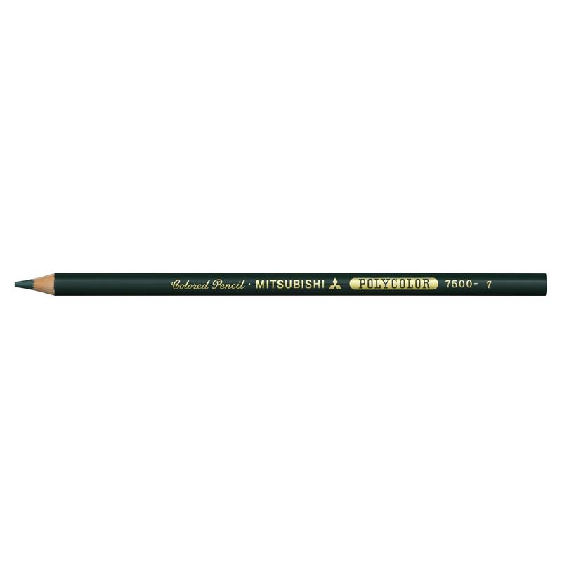 三菱鉛筆 ポリカラー 色鉛筆 7500 ふかみどり 12本 (1ダース)