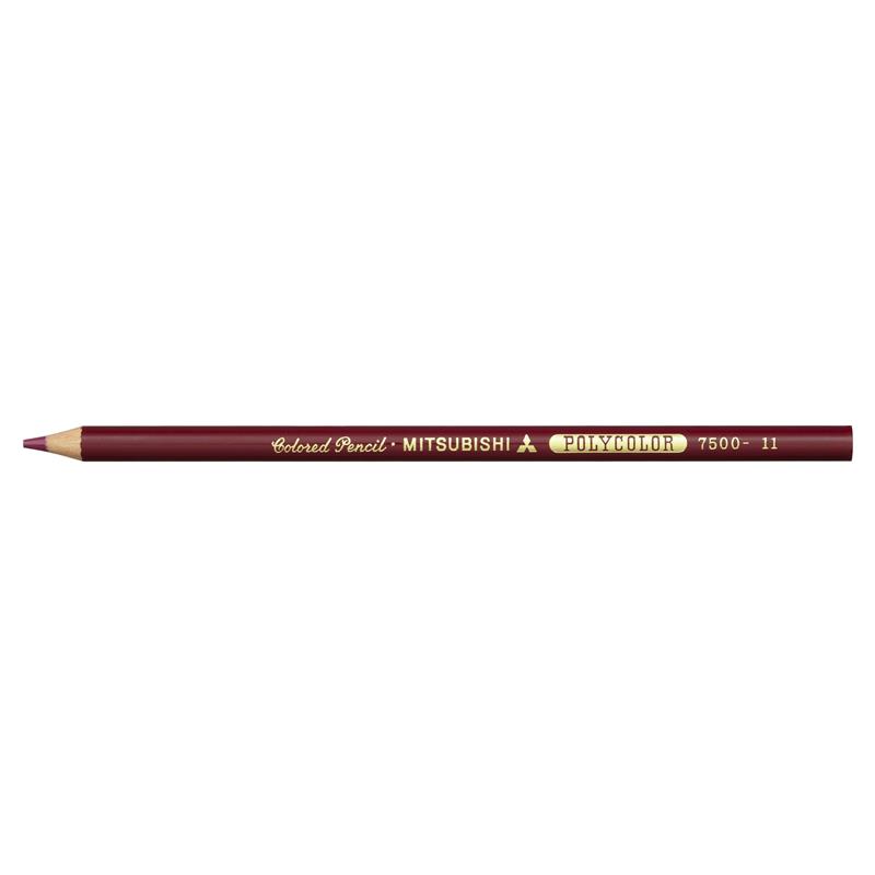 三菱鉛筆 ポリカラー 色鉛筆 7500 あかむらさき 12本 (1ダース)