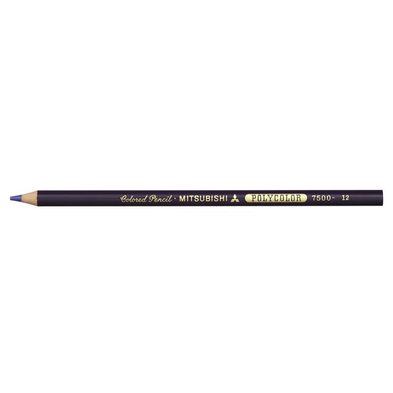 三菱鉛筆 ポリカラー 色鉛筆 7500 むらさき 12本 (1ダース)
