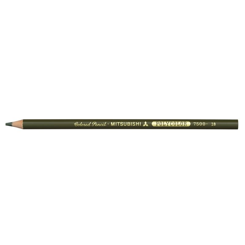 三菱鉛筆 ポリカラー 色鉛筆 7500 はいみどり 12本 (1ダース)
