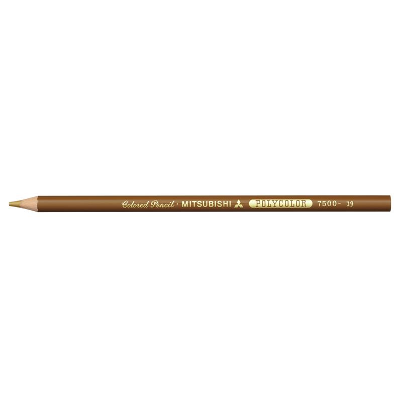 三菱鉛筆 ポリカラー 色鉛筆 7500 おうどいろ 12本 (1ダース)
