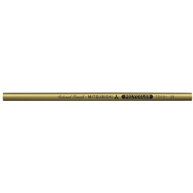 三菱鉛筆 ポリカラー 色鉛筆 7500 きんいろ 12本 (1ダース)