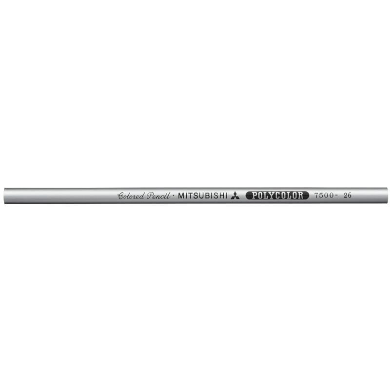 三菱鉛筆 ポリカラー 色鉛筆 7500 ぎんいろ 12本 (1ダース)