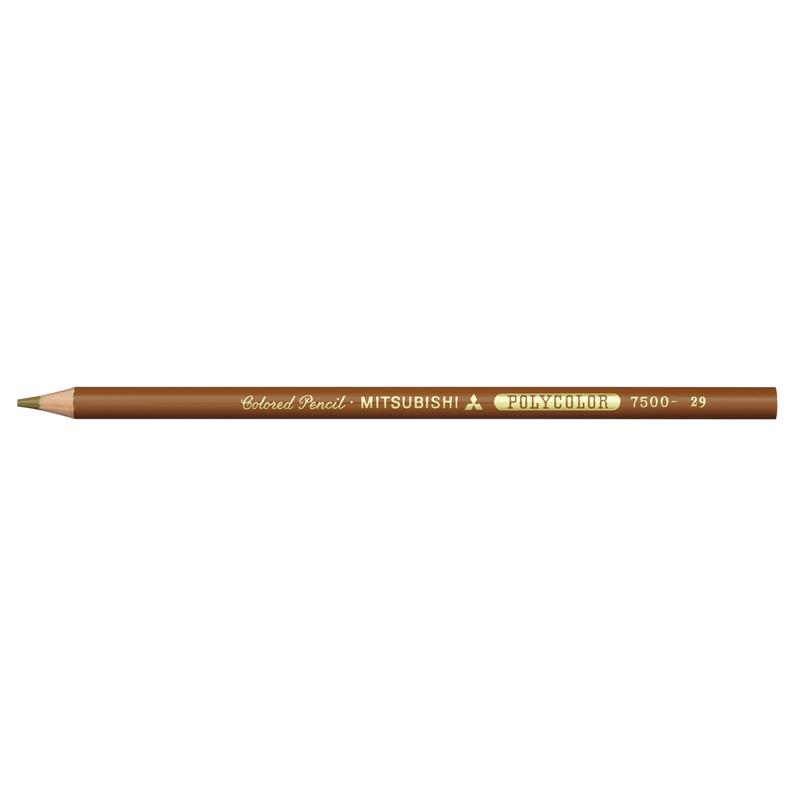 三菱鉛筆 ポリカラー 色鉛筆 7500 つちいろ 12本 (1ダース)