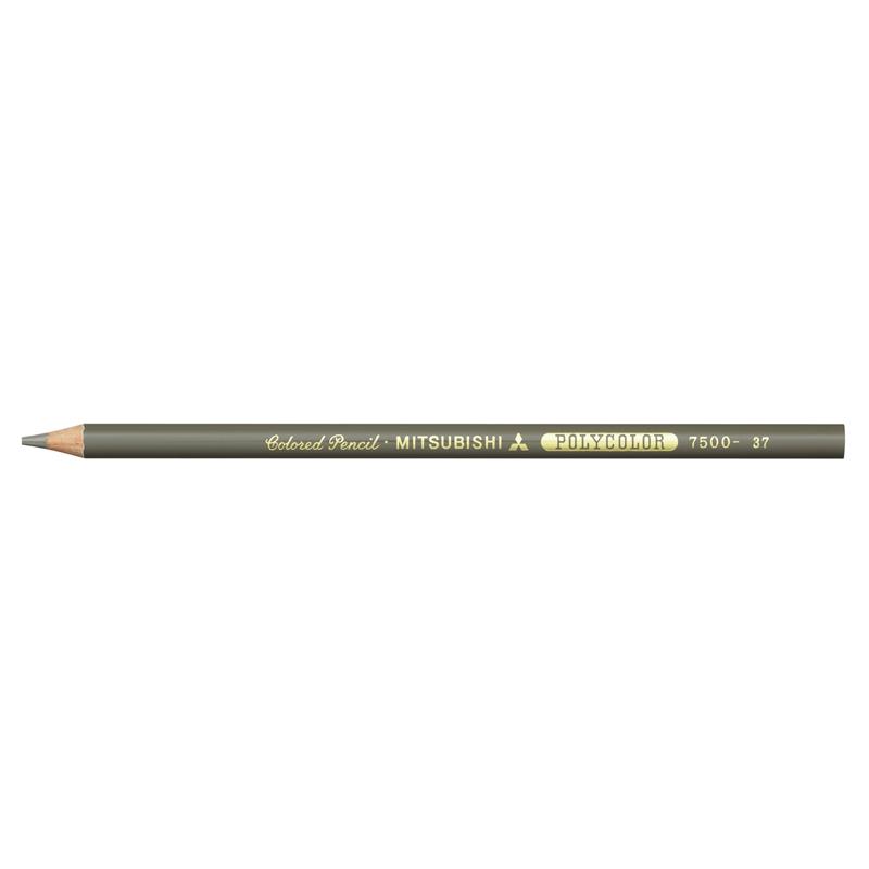 三菱鉛筆 ポリカラー 色鉛筆 7500 はいいろ 12本 (1ダース)