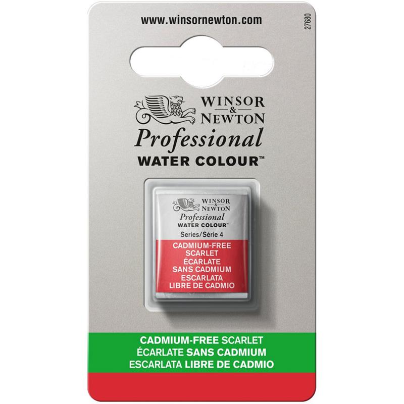 Winsor＆Newton プロフェッショナル ウォーターカラー ハーフパン 903 カドミウムフリー スカーレット