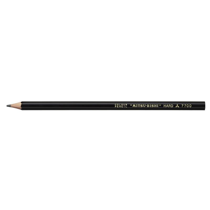 三菱 硬質色鉛筆 （7700） 単色1ダース くろ