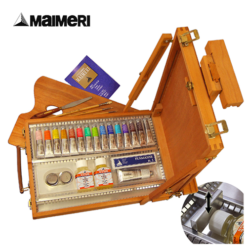 Maimeri クラシコ 油絵具 テーブルイーゼル ボックスセット 20ML 16色