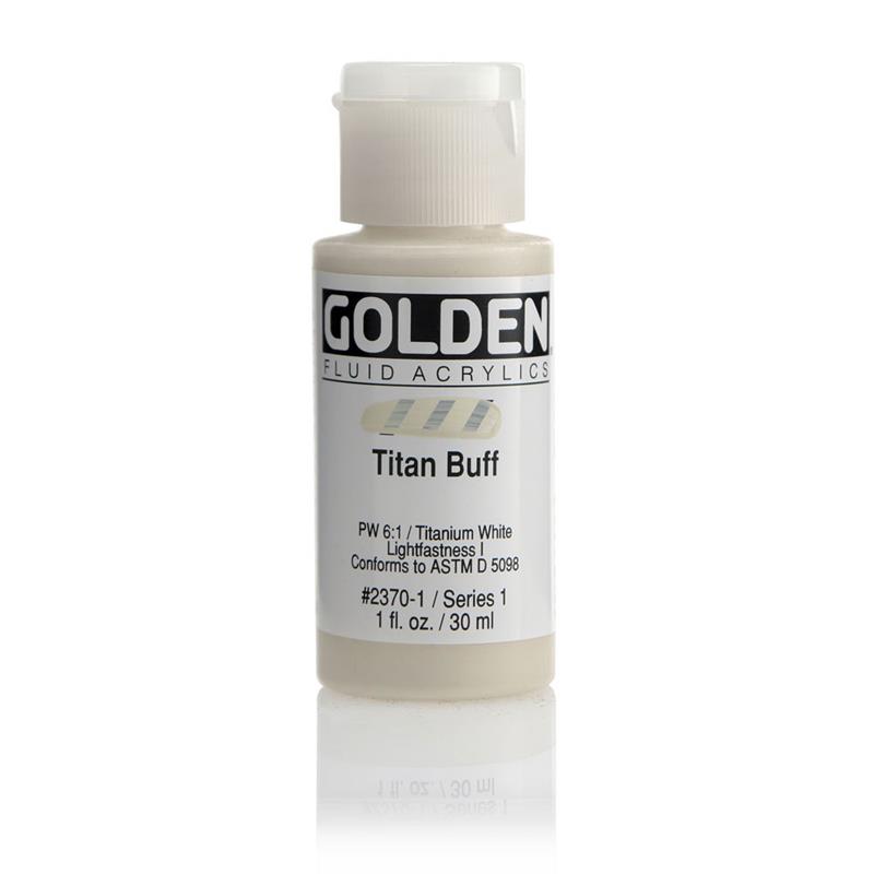 ゴールデン GOLDEN フルイド 低粘度アクリル樹脂絵具 GFL 30ml 2370 チタン バフ