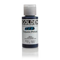ゴールデン GOLDEN フルイド 低粘度アクリル樹脂絵具 GFL 30ml 2390 ターコイズ (フタロ)