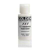 ゴールデン GOLDEN フルイド 低粘度アクリル樹脂絵具 GFL 30ml 2486 インタフェレンス バイオレット／グリーン