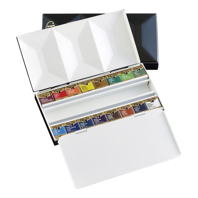 ホルベイン 固形水彩絵具 アーティスト パンカラー メタルボックス 16色セット