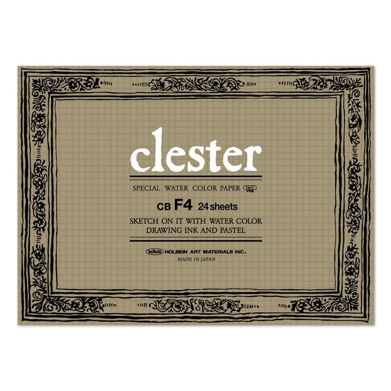 clester クレスター 水彩紙 コットン・パルプ 210g/m2 中目 ブロック F4 (333×242mm) 24枚とじ CB-F4