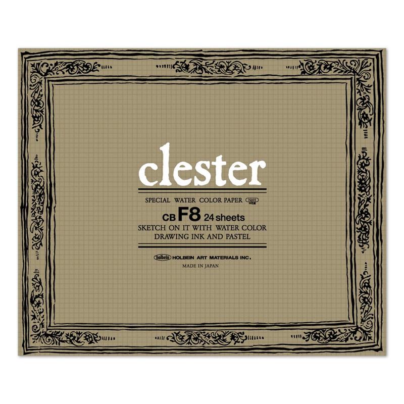clester クレスター 水彩紙 コットン・パルプ 210g/m2 中目 ブロック F8 (455×380mm) 24枚とじ CB-F8
