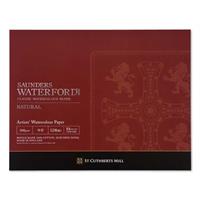 【3枚増量】 WATERFORD ウォーターフォード 水彩紙 コットン100％ 300g/m2 中目 ナチュラル ブロック F6 (410×318mm) 12枚とじ 3枚増量 EB-F6