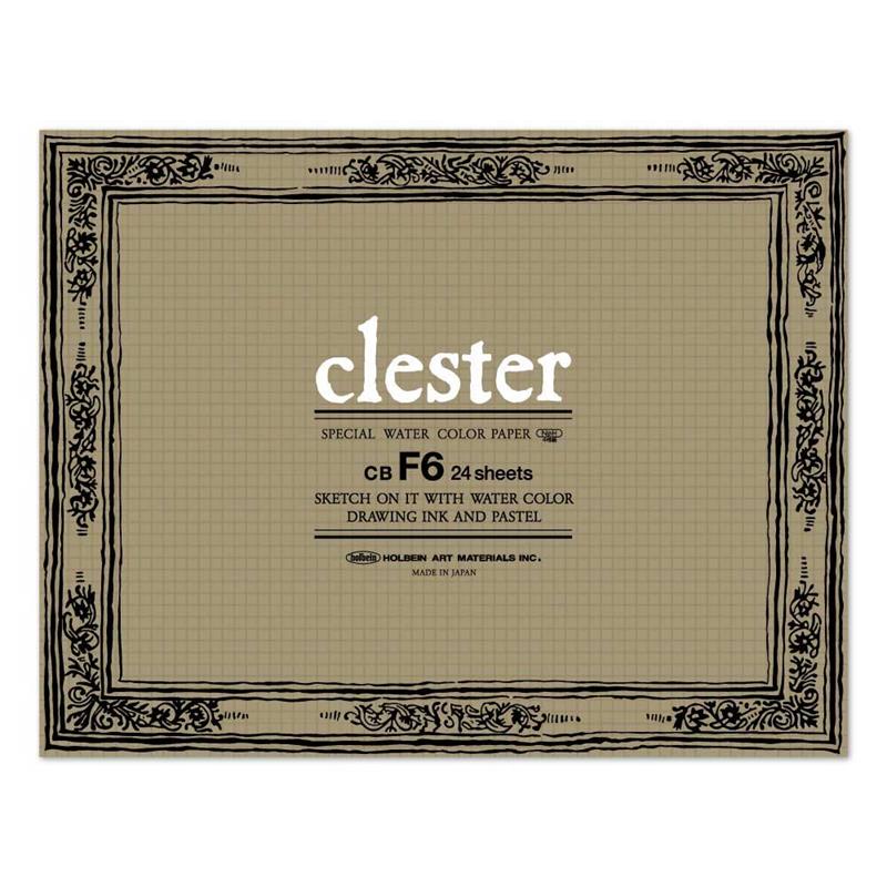【3枚増量】 clester クレスター 水彩紙 コットン・パルプ 210g/m2 中目 ブロック F6 (410×318mm) 24枚とじ 3枚増量 CB-F6