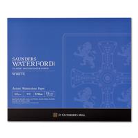 WATERFORD ウォーターフォード 水彩紙 コットン100％ 300g/m2 中目 ホワイト ブロック F8 (455×380mm) 12枚とじ EHB-F8