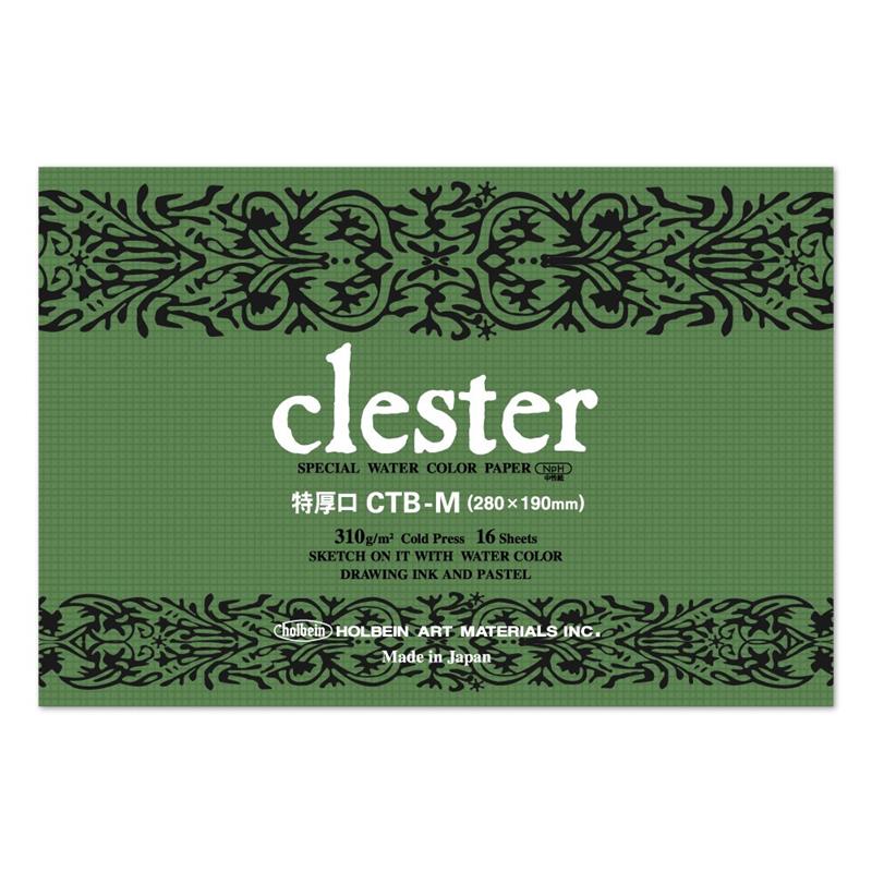 clester クレスター 水彩紙 コットン・パルプ 310g/m2 中目 ブロック M (280×190mm) 16枚とじ CTB-M