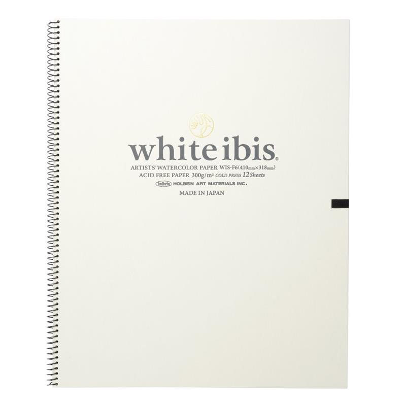 white ibis ホワイトアイビス 水彩紙 コットン・パルプ 300g/m2 中目 スプリング F6 (410×318mm) 12枚とじ WIS-F6