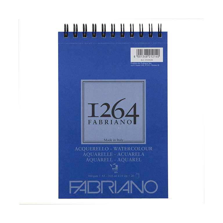 ファブリアーノ 1264 スケッチブック ウォーターカラー A5 (148mm×210mm) 上綴じ 20枚