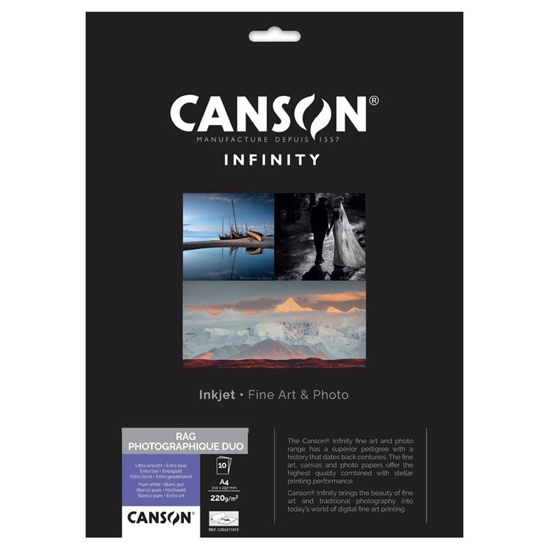 CANSON キャンソン インフィニティ ラグ フォトグラフィック DUO A4 写真プリント用紙
