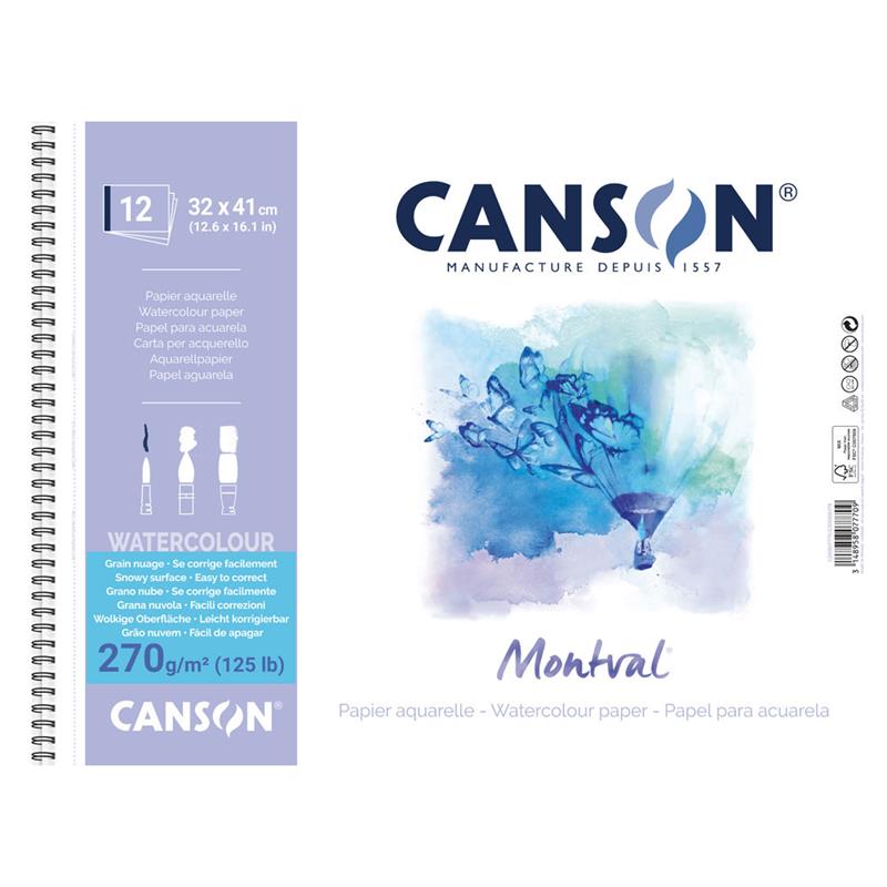 CANSON キャンソン モンバル トルション 画用紙 270g/m2 荒目　F6サイズ 32×41cm ツインワイヤ