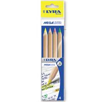 Lyra リラ 色鉛筆 蛍光色 メガライナー 4色セット