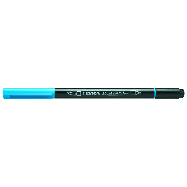 Lyra リラ・アクア・ブラッシュ・デュオ ツインタイプ筆マーカー 水溶性 ライトブルー (10本セット) L6520047