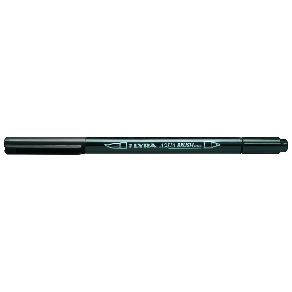 Lyra リラ・アクア・ブラッシュ・デュオ ツインタイプ筆マーカー 水溶性 ブラック (10本セット) L6520099