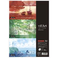 vifArt ヴィフアール 水彩紙 アソートパック 242g/m2 A4サイズ 297×210mm 10枚 (荒目3枚/中目3枚/細目4枚)