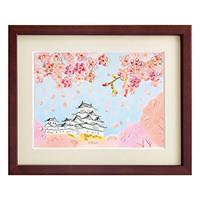 MIYUKI 日本の情景 12か月シリーズ ビーズデコール 桜と城 4月 約16.5cm×21cm 額含まず BHD152 額は別売