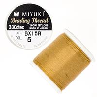 MIYUKI ビーズステッチ糸 単糸 ナイロン 100％ 約50m巻 #40 ゴールド