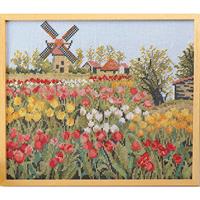 オリムパス製絲 クロスステッチ 刺繍キット 風景シリーズ オランダの休日 ブルー