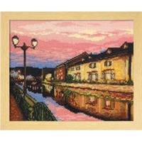 オリムパス製絲 刺繍キット「夕暮れの小樽運河」