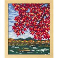 オリムパス製絲 刺繍キット「紅葉の嵐山」