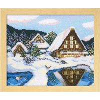 オリムパス製絲 刺繍キット「雪の白川郷」