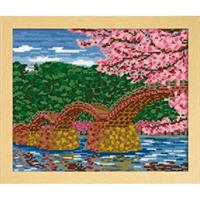 オリムパス製絲 刺繍キット フレーム 四季を彩る｢日本の名所｣ 桜と錦帯橋