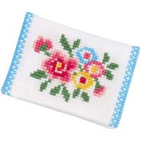 オリムパス製絲 刺繍キット お花のカードケース
