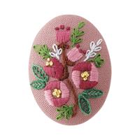オリムパス製絲 フランス刺繍 ブローチキット ピンク